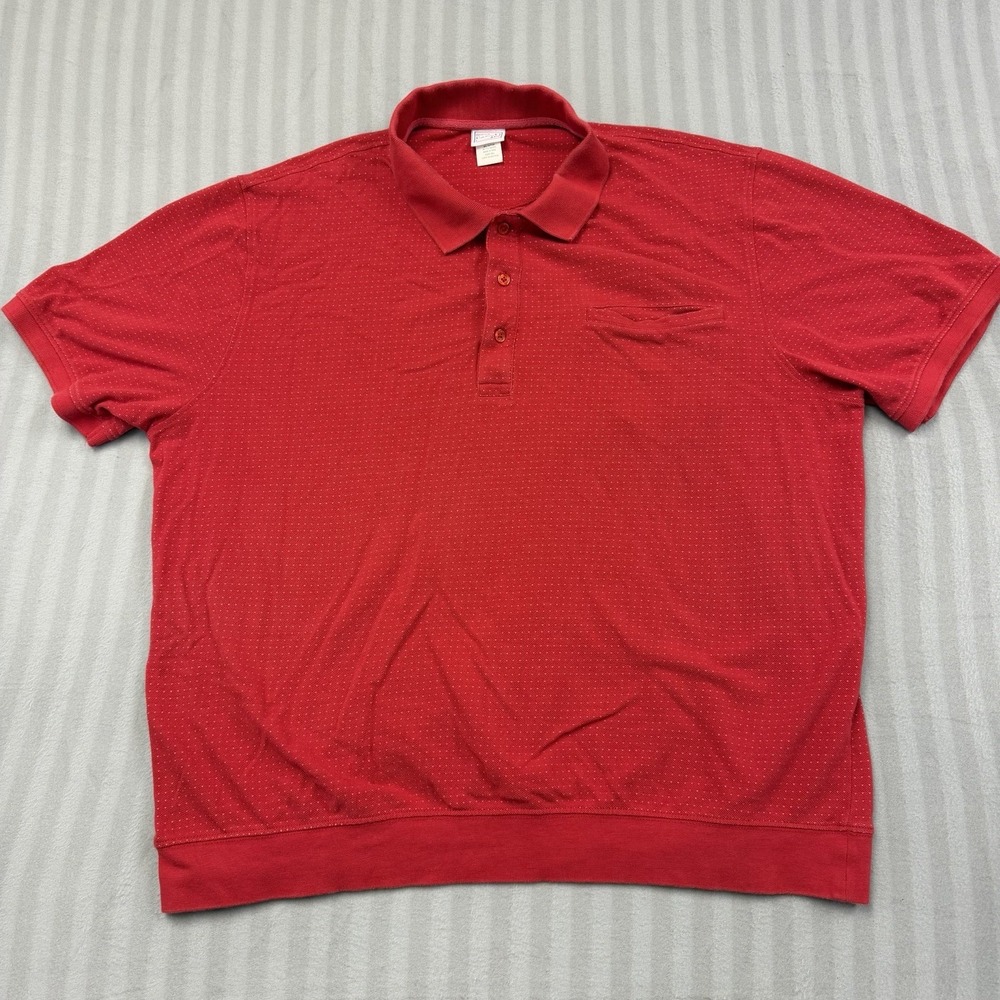 Haband Casual Joe‎ Vintage Polo Shirt Men's XXL Red Micro Dot